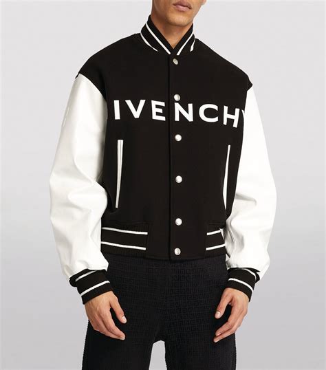 givenchy black leather red stripe bomber|Men's Designer Givenchy Bombers & Varsity .